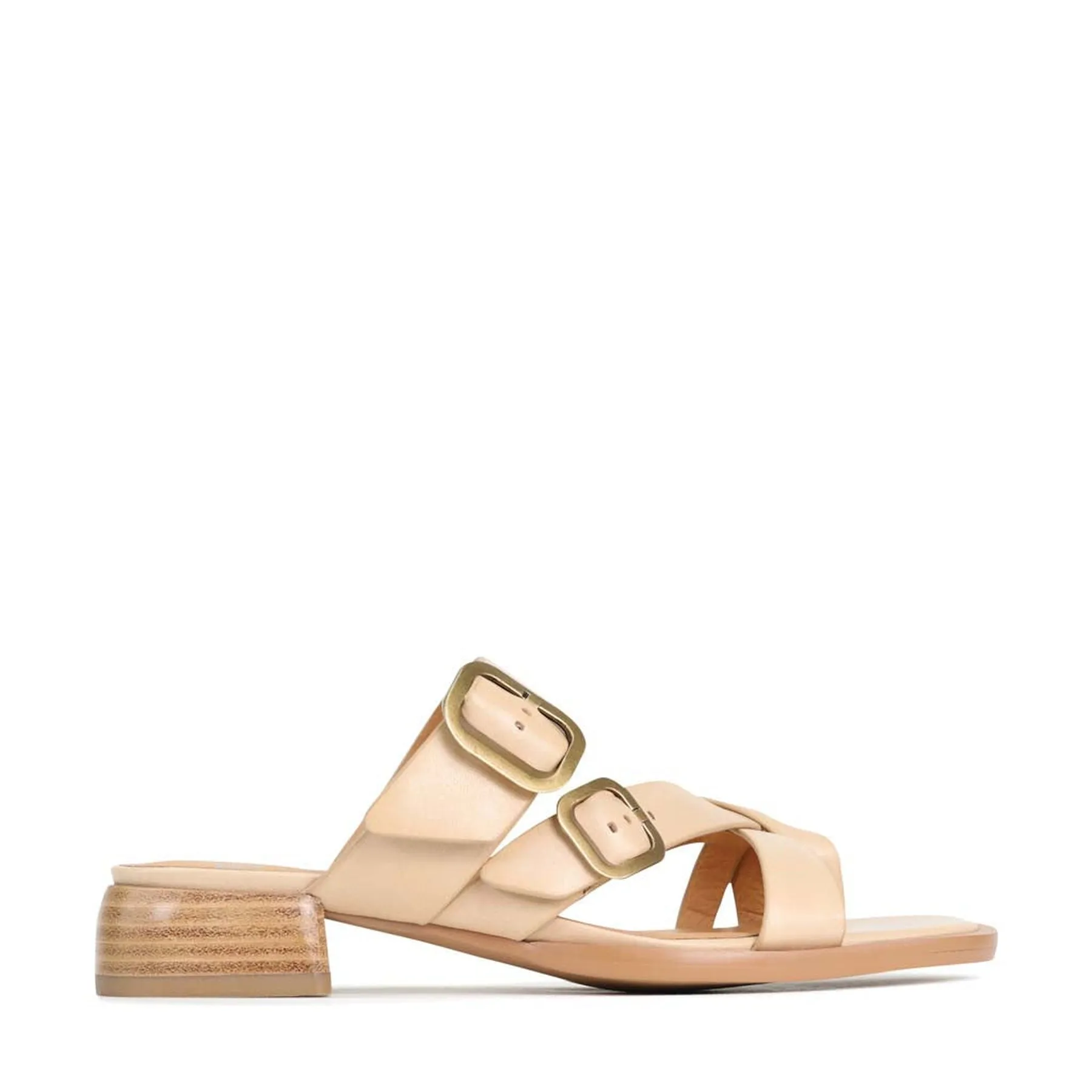 TEIA LEATHER SLIDE SANDALS