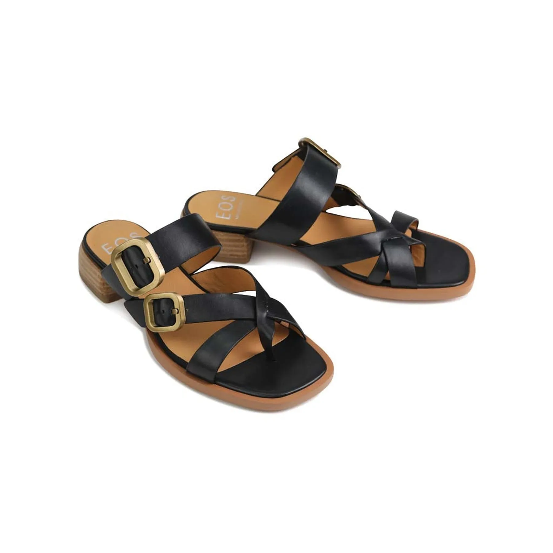 TEIA LEATHER SLIDE SANDALS