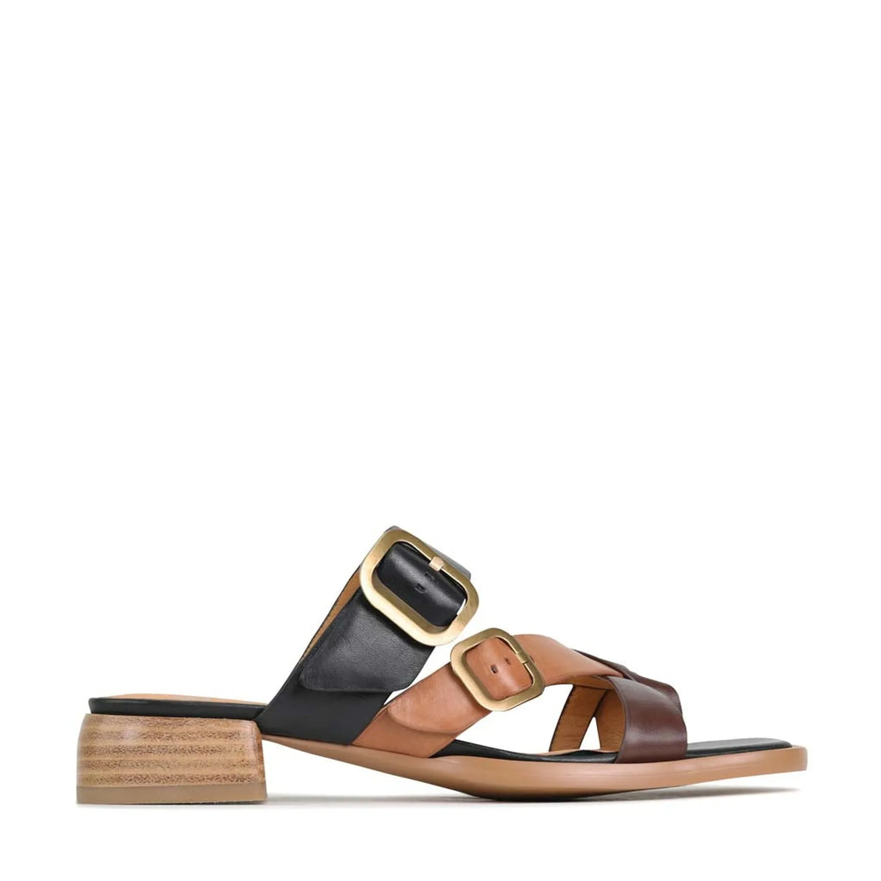 TEIA LEATHER SLIDE SANDALS