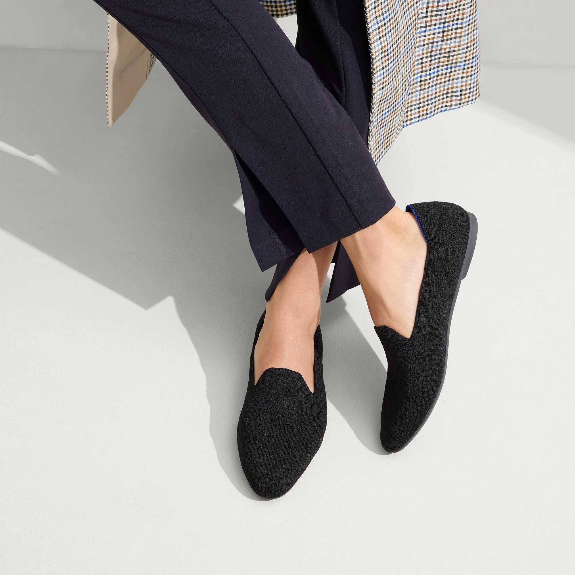 The Almond Loafer - Quilted Black