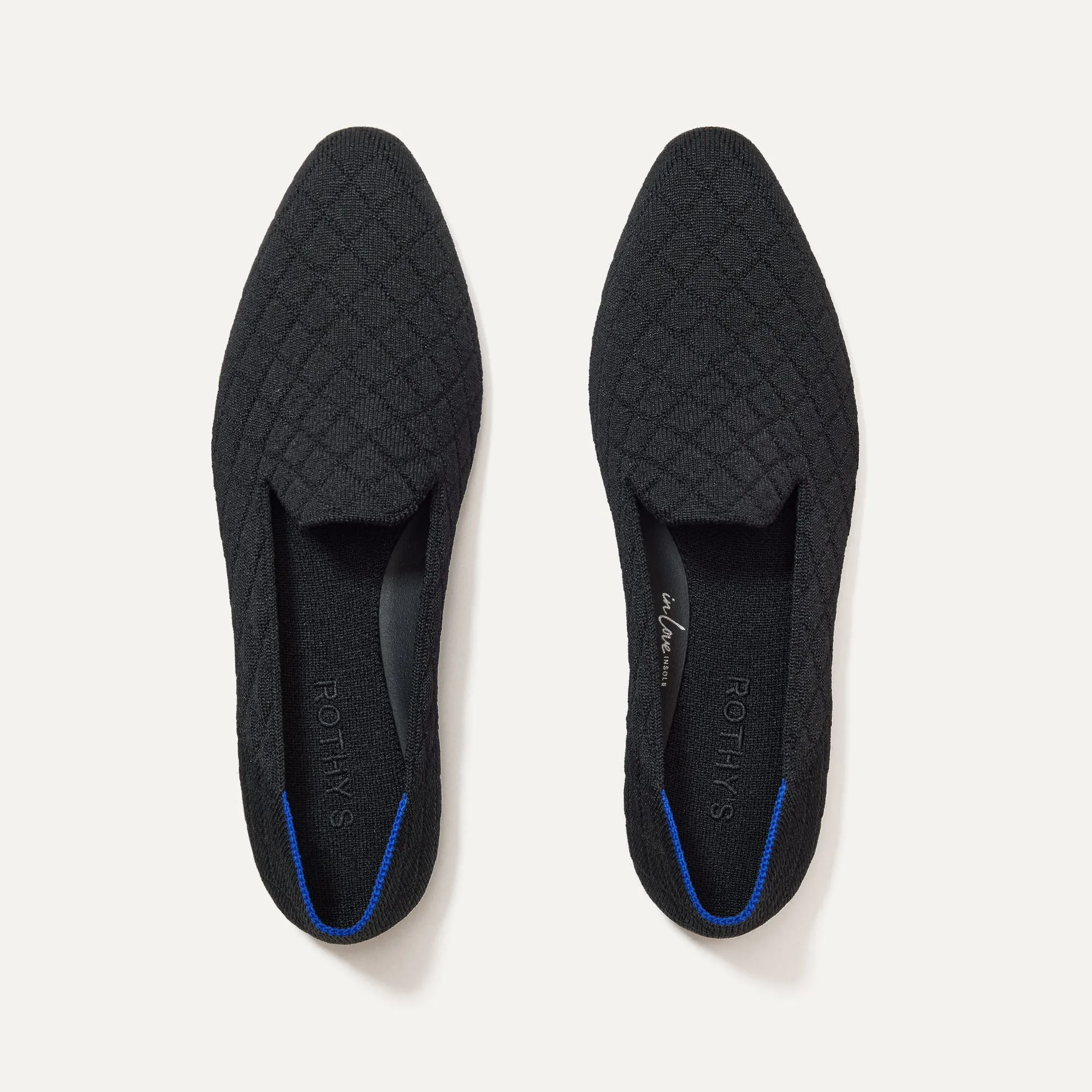 The Almond Loafer - Quilted Black