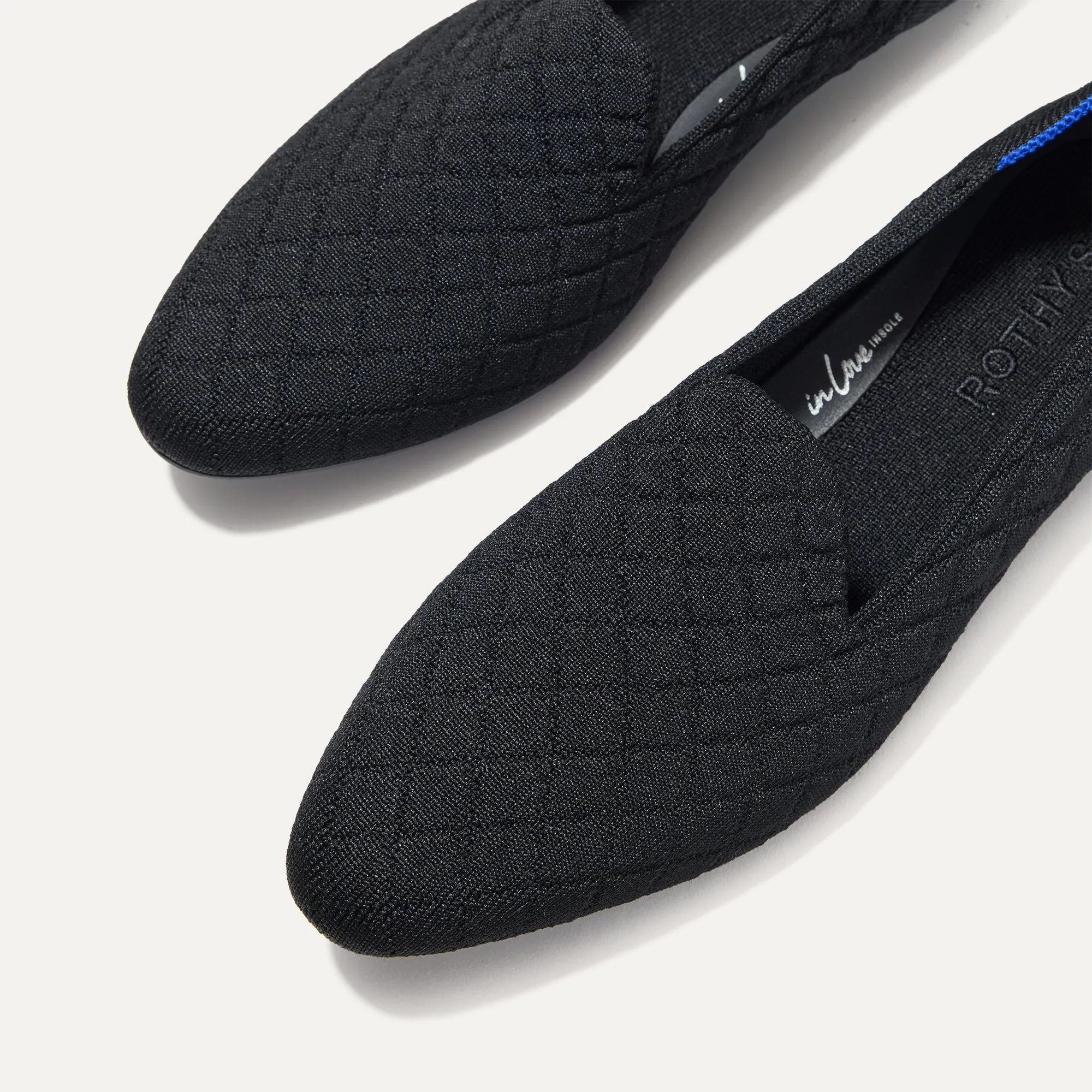 The Almond Loafer - Quilted Black