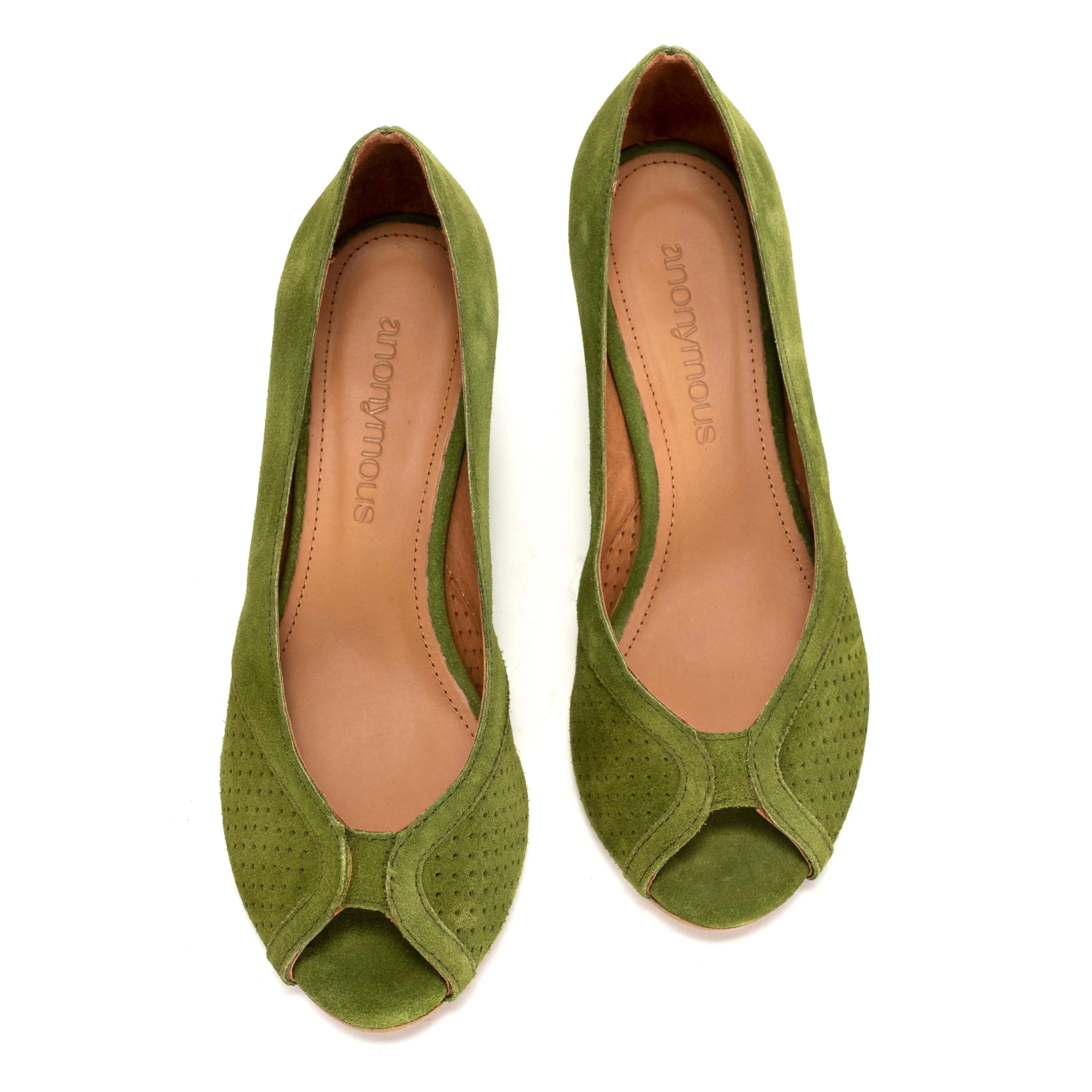 Tiffany Triangle Calf Suede Grass Green