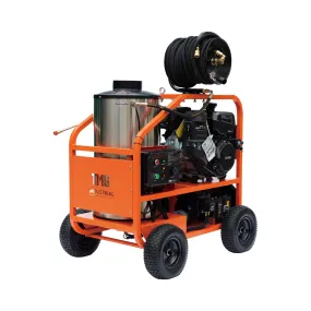 TMG Industrial 4000 PSI Hot Water Pressure Washer with 85’ Hose Reel, 14 HP Kohler Engine, Electric Start, Oil Fired, Triplex Plunger Pump, TMG-HW41R