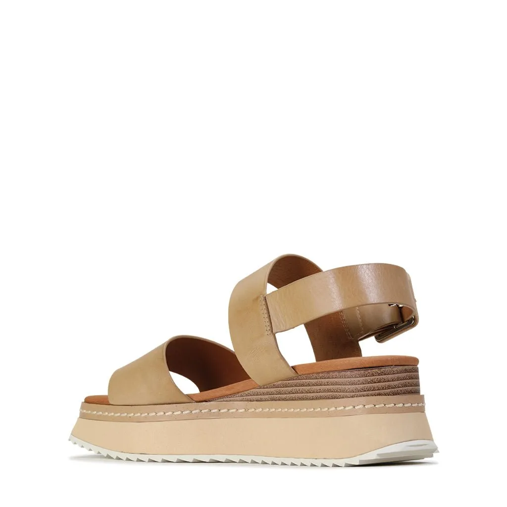 TONAL LEATHER WEDGE SANDAL