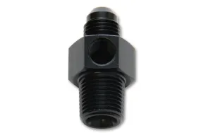 Vibrant Male AN Flare to Male NPT Union Adapter with 1/8" NPT Port; Size: -6AN; 3/8" Male NP (vib16496)