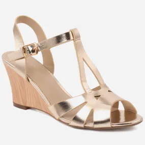 Women ‘Noir’ Metallic Wedge Heel Sandals